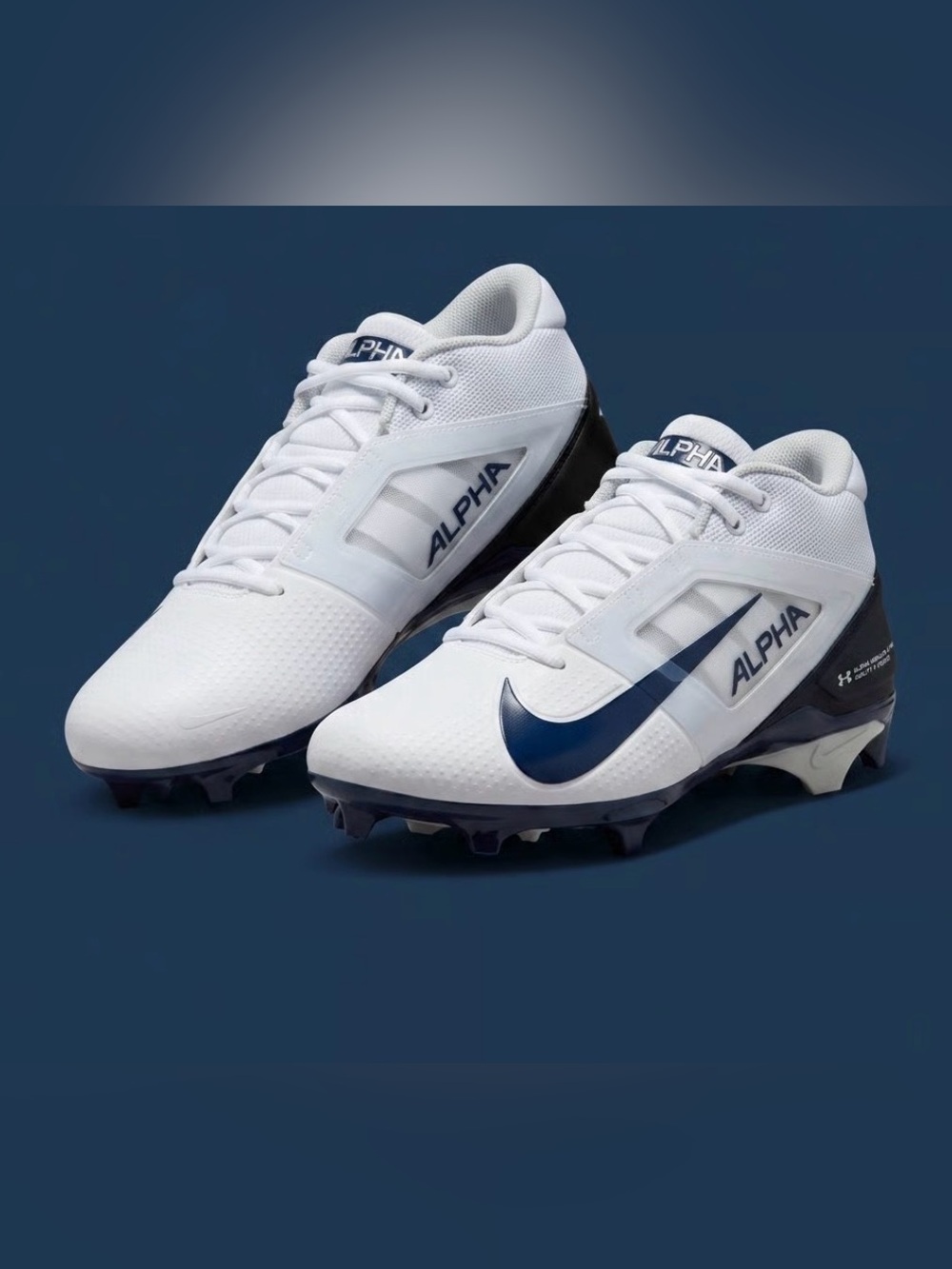 Nike Alpha Menace 4 Pro Football Cleats Men’s 12 White Navy FD7037-104